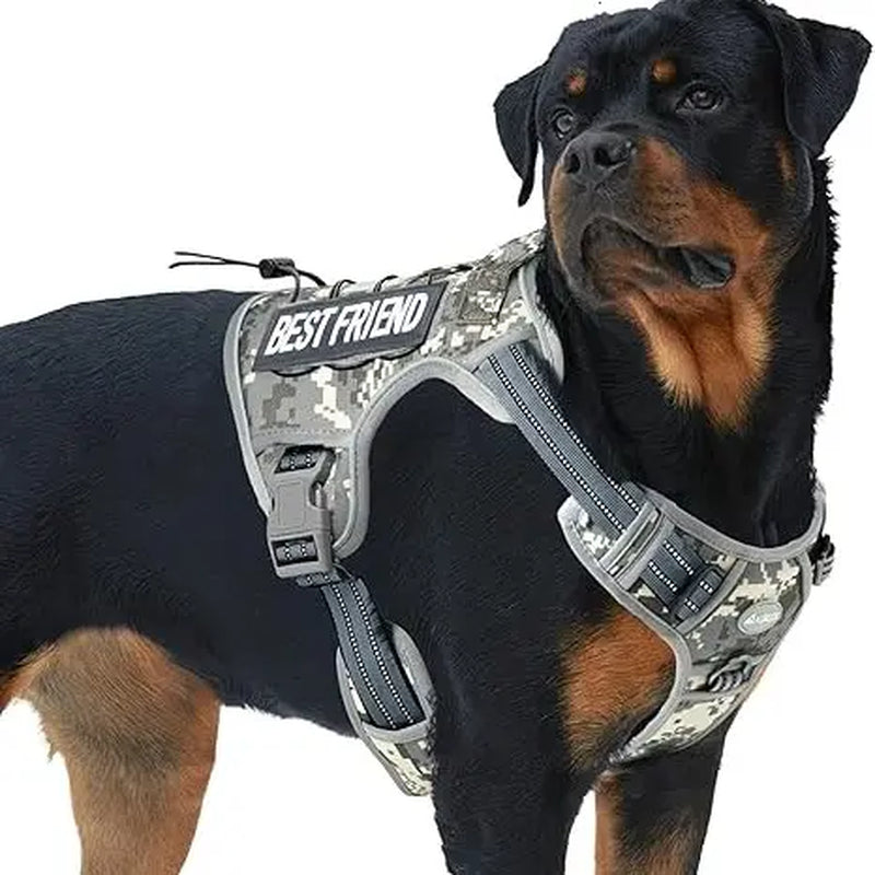 Auroth Tactical Dog Harness - Versatile and Durable No-Pull Adjustable Harness for Small to Large Dogs, Featuring Reflective Materials for Enhanced Safety and Control