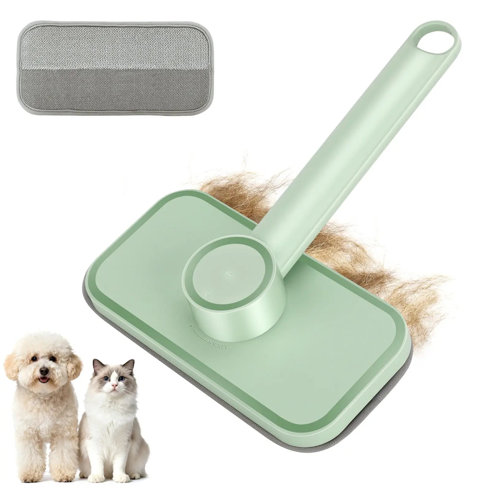 Adjustable Cat Hair Remover and Pet Cleaning Brush with Hanging Ring – Effective Hair Removal Tool for Carpets and Floors, Ideal Valentine's Day Gift