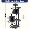 Wecharmer Indoor Cat Tree Tower with Green Leaves - Plush Cat Condo with Hanging Ball and Scratching Posts, Summerwins