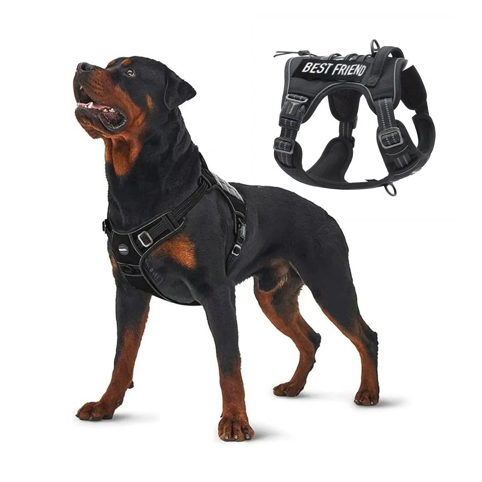 Auroth Tactical Dog Harness - Versatile and Durable No-Pull Adjustable Harness for Small to Large Dogs, Featuring Reflective Materials for Enhanced Safety and Control
