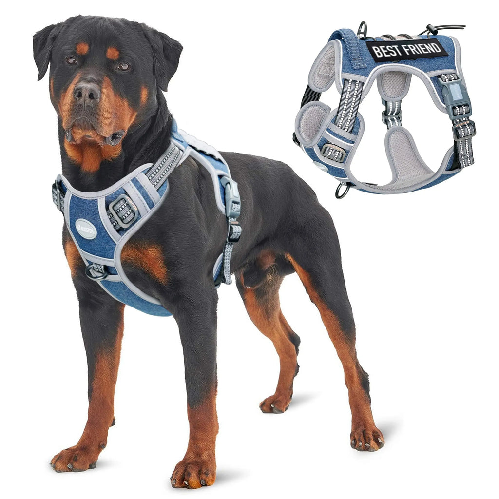 Auroth Tactical Dog Harness - Versatile and Durable No-Pull Adjustable Harness for Small to Large Dogs, Featuring Reflective Materials for Enhanced Safety and Control
