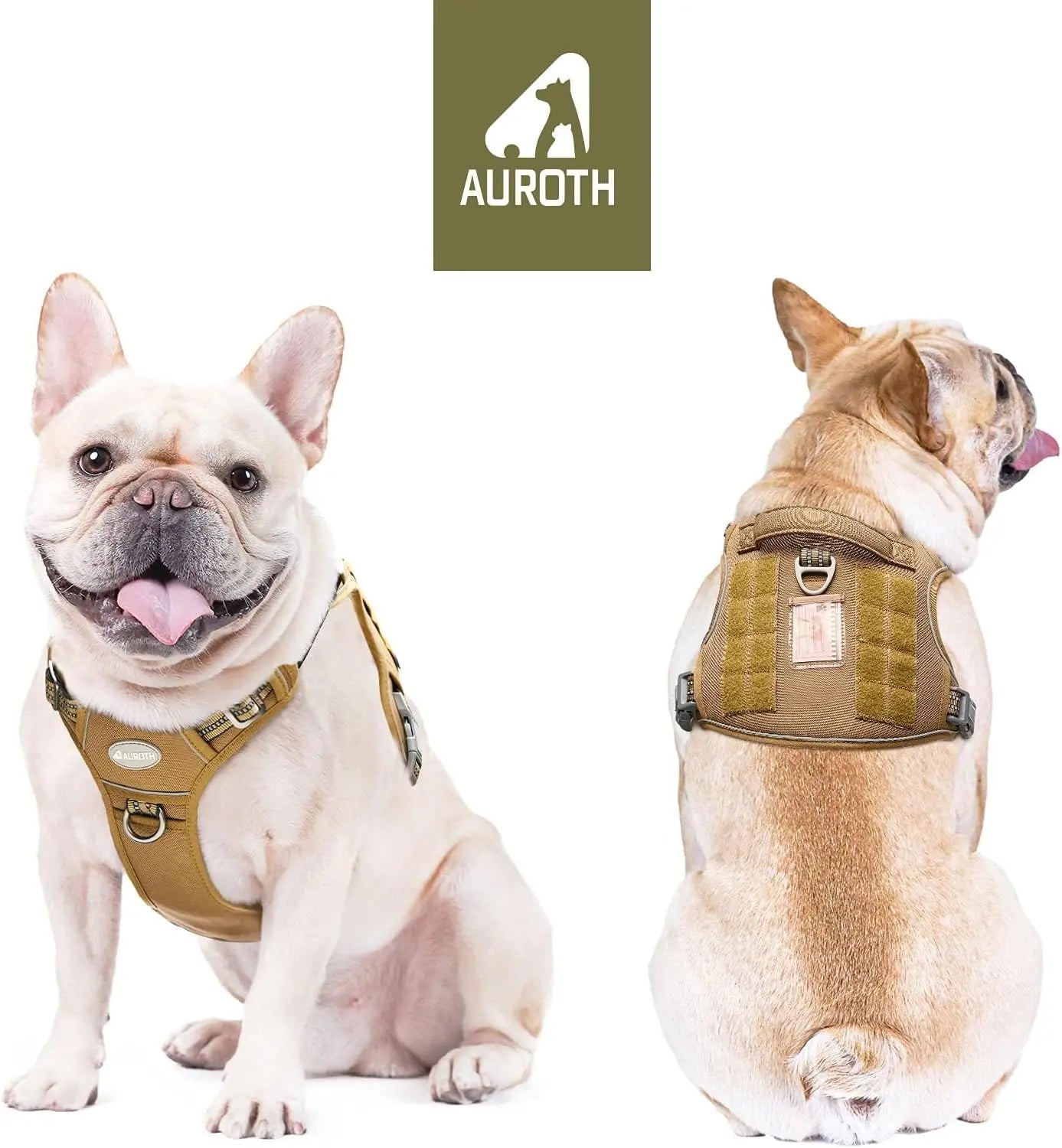 Auroth Tactical Dog Harness - Versatile and Durable No-Pull Adjustable Harness for Small to Large Dogs, Featuring Reflective Materials for Enhanced Safety and Control