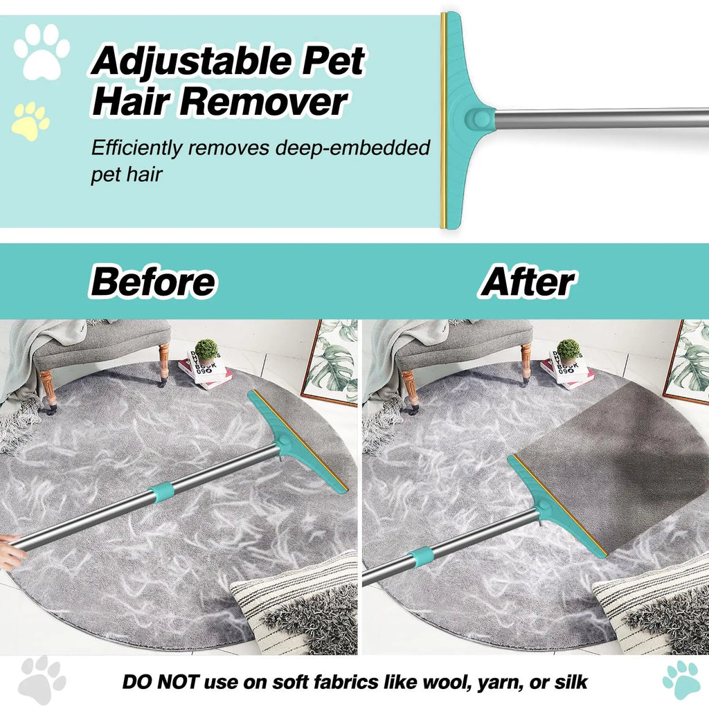 Adjustable Cat Hair Remover and Pet Cleaning Brush with Hanging Ring – Effective Hair Removal Tool for Carpets and Floors, Ideal Valentine's Day Gift