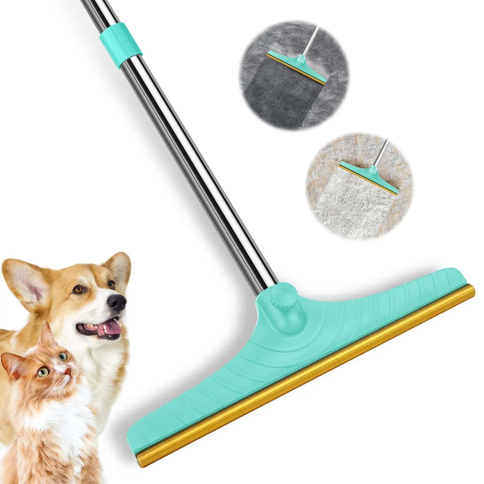 Adjustable Cat Hair Remover and Pet Cleaning Brush with Hanging Ring – Effective Hair Removal Tool for Carpets and Floors, Ideal Valentine's Day Gift