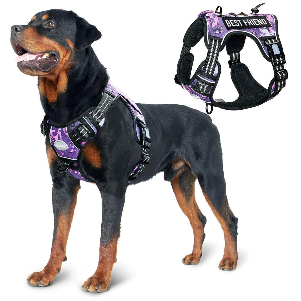 Auroth Tactical Dog Harness - Versatile and Durable No-Pull Adjustable Harness for Small to Large Dogs, Featuring Reflective Materials for Enhanced Safety and Control