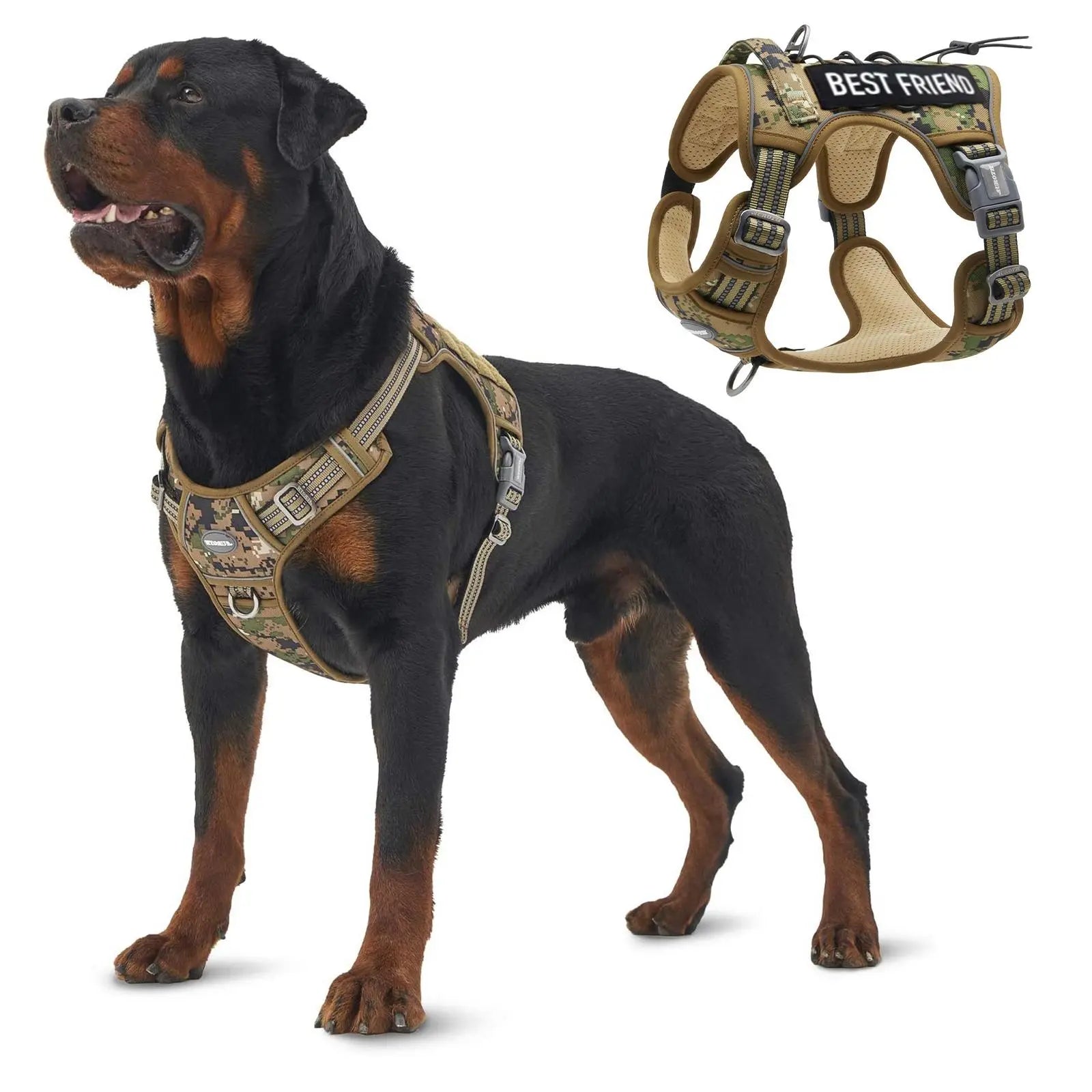 Auroth Tactical Dog Harness - Versatile and Durable No-Pull Adjustable Harness for Small to Large Dogs, Featuring Reflective Materials for Enhanced Safety and Control