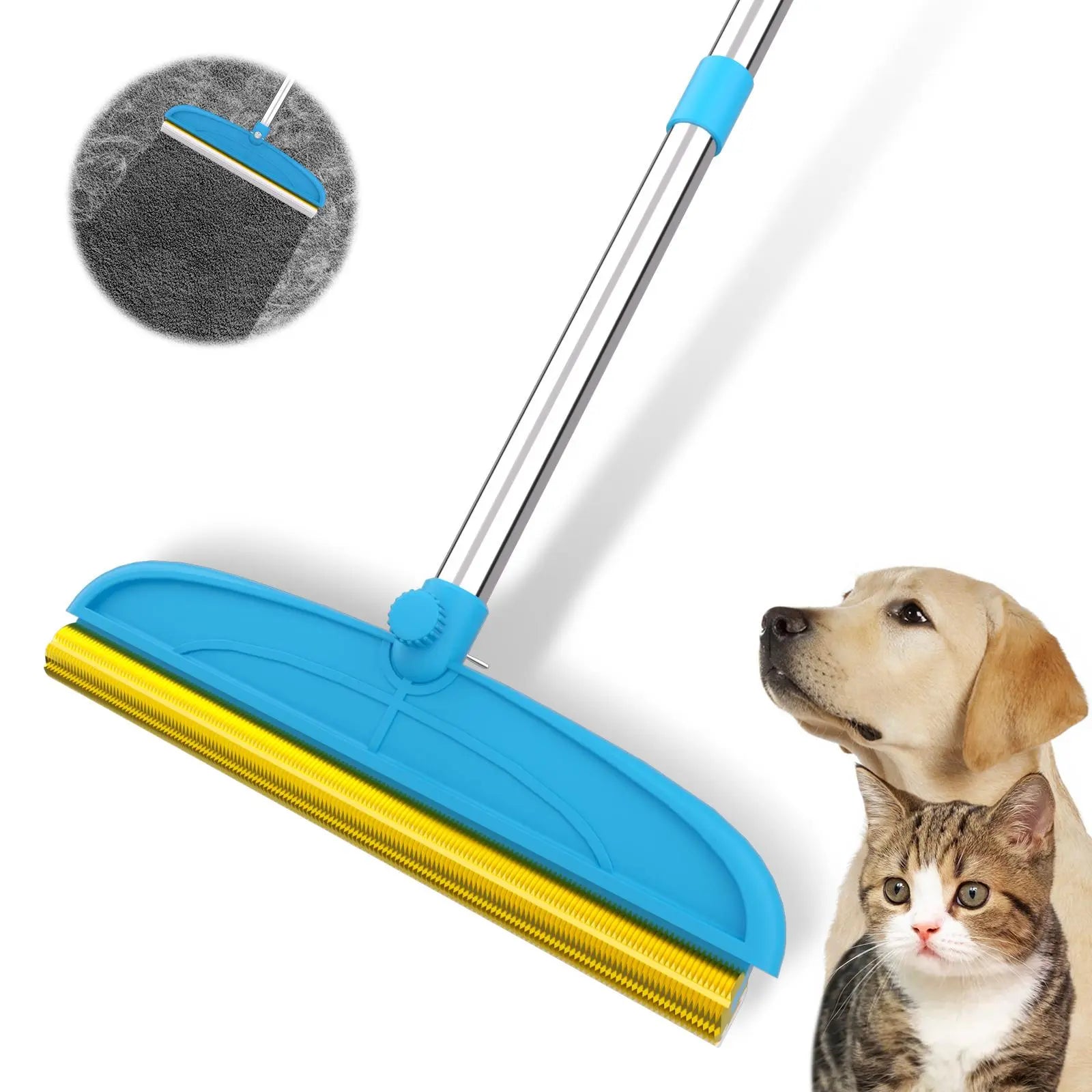 Adjustable Cat Hair Remover and Pet Cleaning Brush with Hanging Ring – Effective Hair Removal Tool for Carpets and Floors, Ideal Valentine's Day Gift