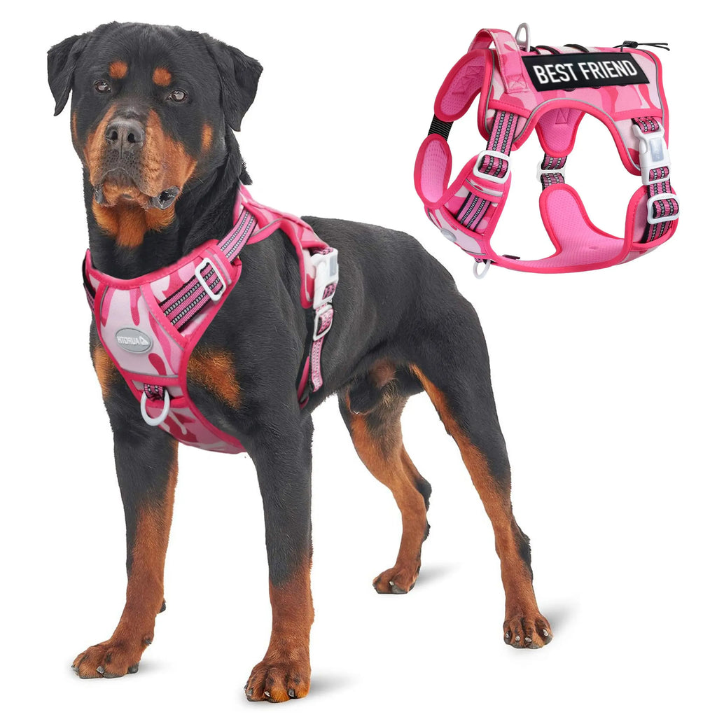 Auroth Tactical Dog Harness - Versatile and Durable No-Pull Adjustable Harness for Small to Large Dogs, Featuring Reflective Materials for Enhanced Safety and Control