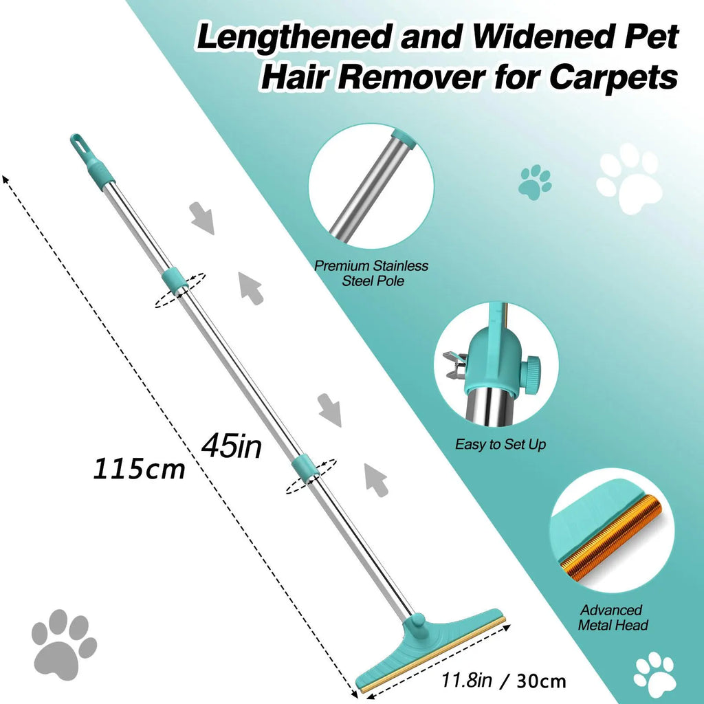 Adjustable Cat Hair Remover and Pet Cleaning Brush with Hanging Ring – Effective Hair Removal Tool for Carpets and Floors, Ideal Valentine's Day Gift