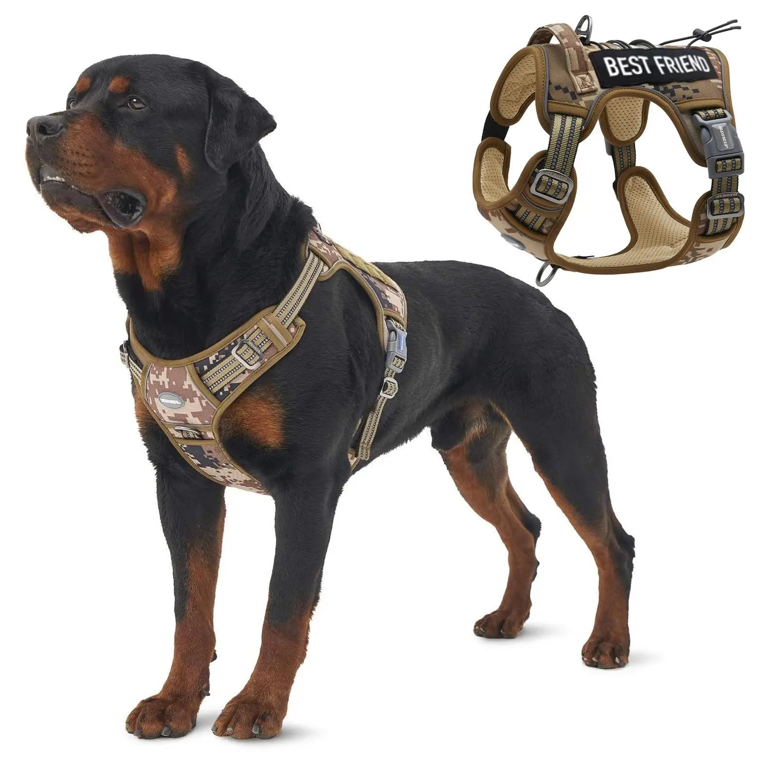 Auroth Tactical Dog Harness - Versatile and Durable No-Pull Adjustable Harness for Small to Large Dogs, Featuring Reflective Materials for Enhanced Safety and Control